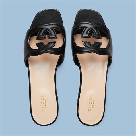 gucci women's interlocking g slide sandal|women's slide with interlocking g.